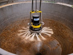 The giro whip in action, cleaning a silo with its rotating chains
